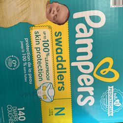 224 Newborn Pampers Diapers Unopened Box And 1 Unopened Package Pickup Garner