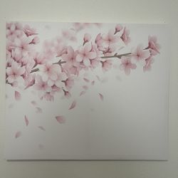 Pink & White Cherry Blossom Canvas Wall Hanging 