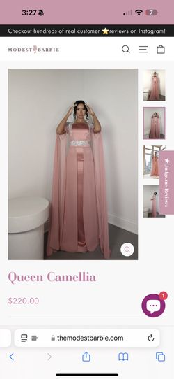 Elegant satin dress/kaftan with chiffon cape