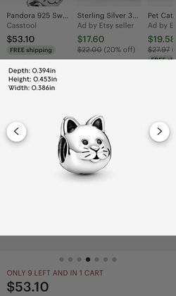 Pandora cat Or Kitten charm