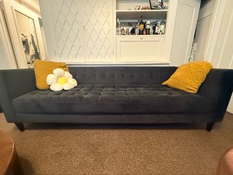 Dark blue Tate Foam V Fabric 92" Estate Sofa