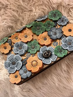 Tea rose Appliqué Coach Bag