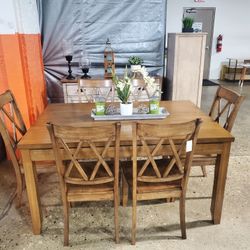 7 Pc Large  Dining Table Set  With Drawers for Storage (New)