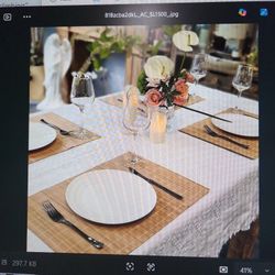 Set Of 14 Piece Bamboo Placemats Sushi Rolling Mat Japanese Style Natural Anti-slip