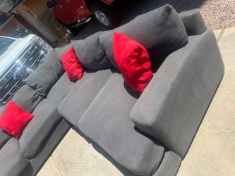 Sectional.   Sofa couch. Gray color