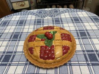 Vintage Ceramic Cherry Pie Lidded Dish