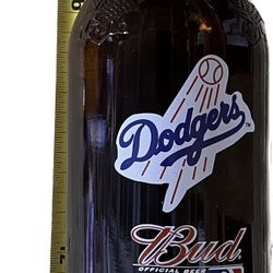Los Angeles Dodgers LA Budweiser Glass Bottle 15 In 64oz Beer