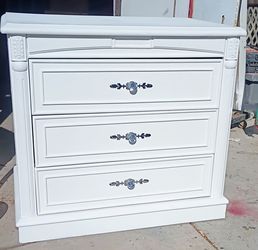 White Three-Drawer Dresser