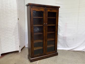 Shallow Rustic Rippled Glass Door Cabinet