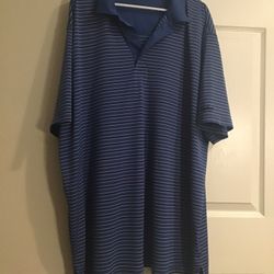 Mens Big & Tall Reebok Blue Stripe Polo Shirt
