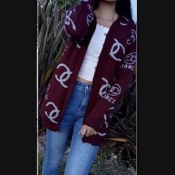 Designer Cardigan Burgundy 