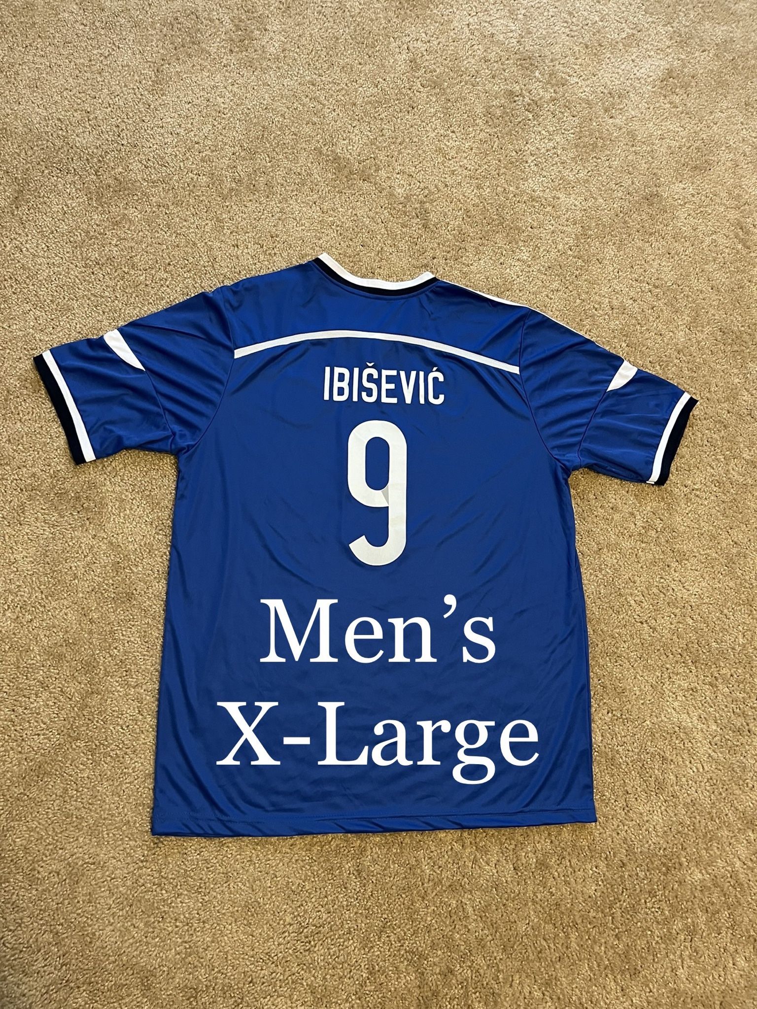 WORLD CUP BOSNIA & HERZEGOVINA National Team FIFA / IBISEVIC #9 / SOCCER Jersey Futbol Kit / Men’s X-Large XL / Brand New w/o Tags!!