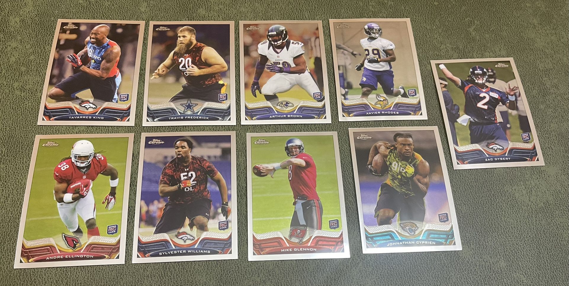 Lot of 9 2013 Topps Chrome Football Rookie Cards