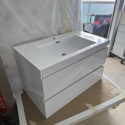 Wall Mounted Bathroom Vanity with Stone Resin