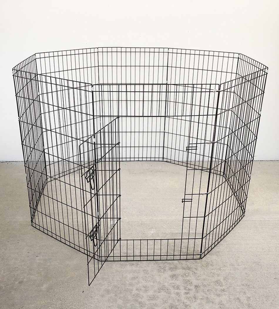 Brand New $45 Foldable 42” Tall x 24” Wide x 8-Panel Pet Playpen Dog Crate Metal Fence Exercise Cage Play Pen
