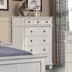 Antique White Finish Bedroom Chest ONLY $365! Best Deal!
