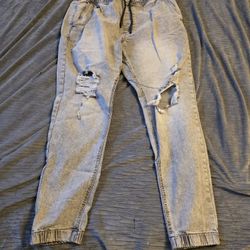 Denim Stretch Joggers Large