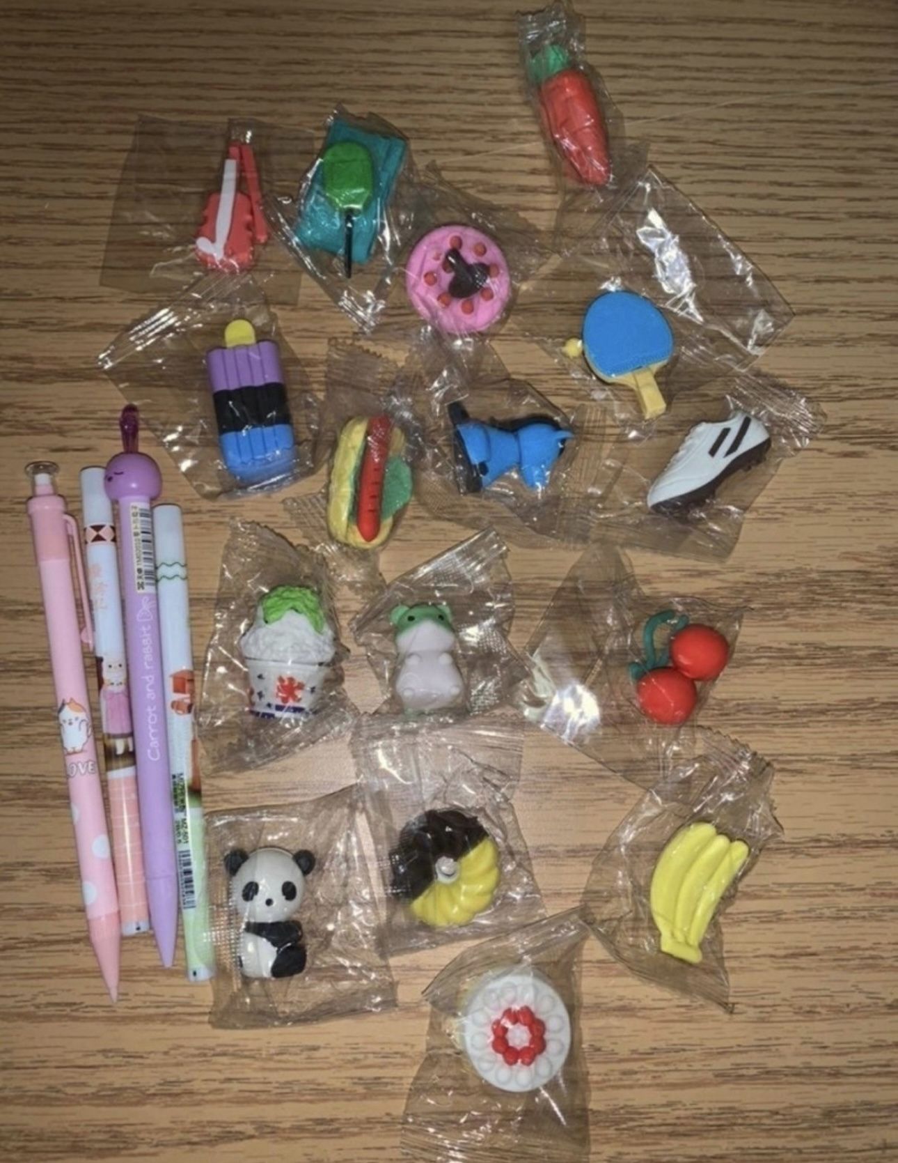 Pencil And Erasers Lot