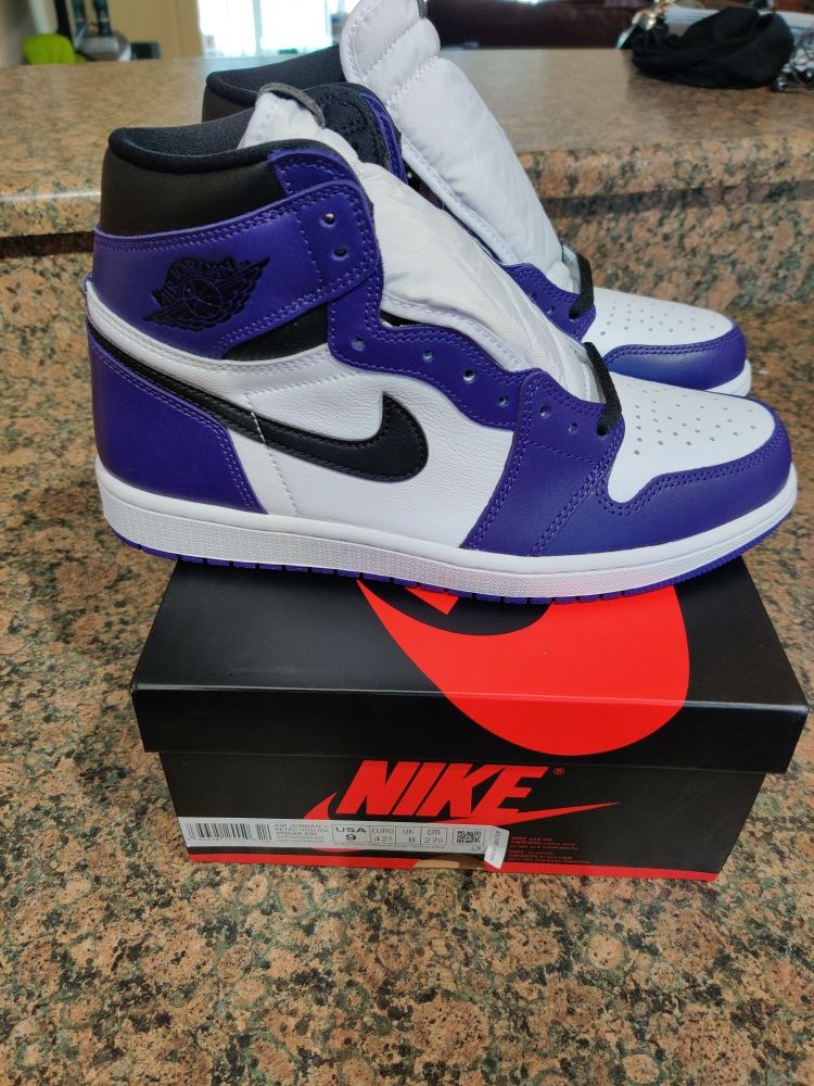 Jordan 1 Court Purple 2.0 - Size 9