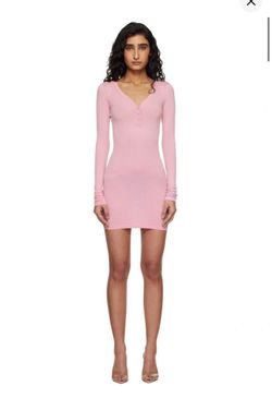 SKIMS Wool Rib Henley Mini Dress