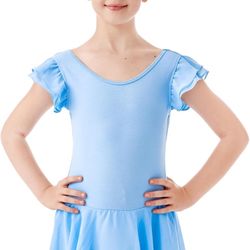 Girls' Ballet Dress Leotards, Ballerina Dance Dress Ballet Leotards with Skirt