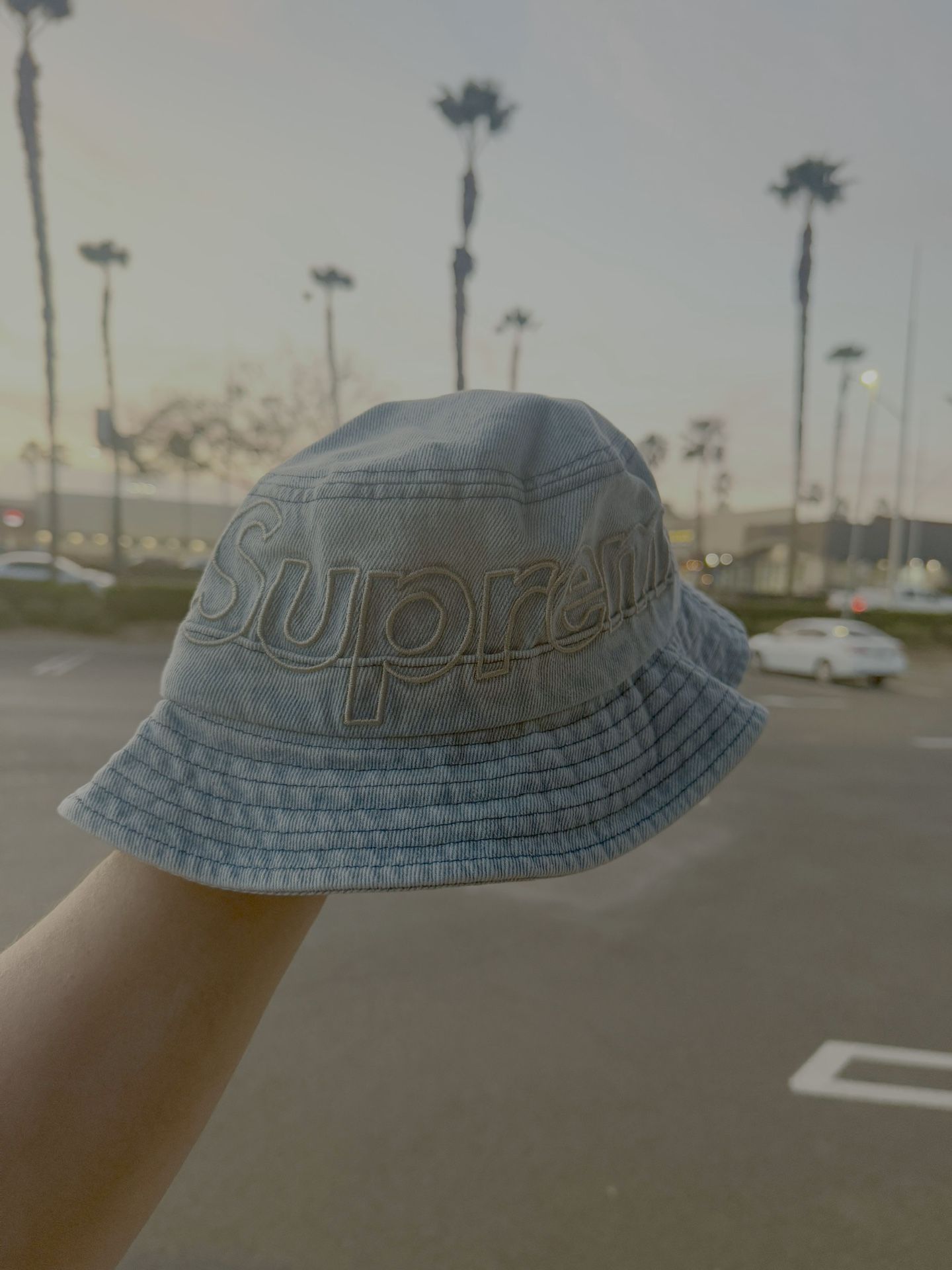 Supreme crusher Denim Big Logo Bucket Hat
