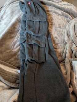 Gray Cargo Sweatpants with Multi-Pocket Detail