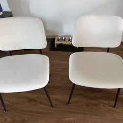 2 white/cream dining chairs