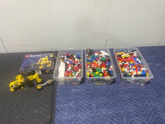 Vintage LEGO Lot – 3 Bins + Technic 8828 Front End Loader (10 lbs)