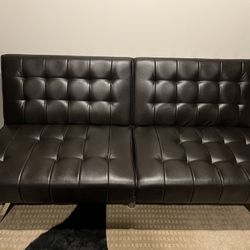 Leather Couch That Reclines Into A Bed