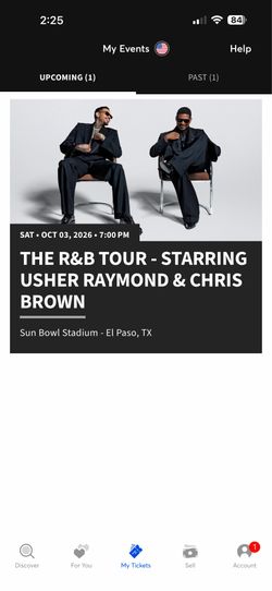 Chris Brown/Usher El Paso Ticket