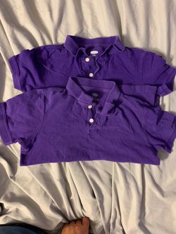 2- Size S 6/7 unisex purple polo shirt