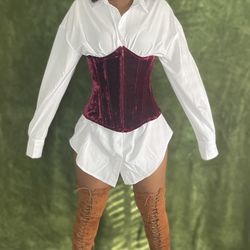 Velour Corset x Corset T Shirt Dress