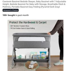Gray Bedside Bassinet 