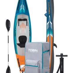 Tobin Sports Breakwater Pro X1 Inflatable Kayak Set with Paddle & Pump - 12Ft