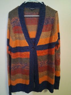 Carol Rose Striped Knit Cardigan Sweater size 2x