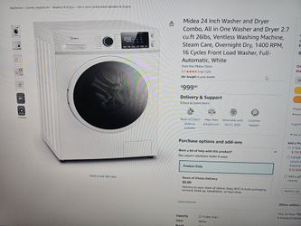 Like New All In One Washer Dryer 2.7 cu ft Ventless.