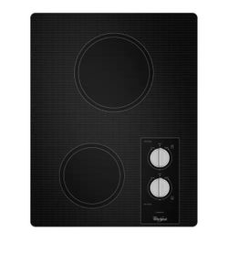 Whirpool 15 in. Ceramic Radiant Glass Electric Cooktop in Black with 2 Burner Elements