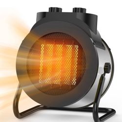 Space Heaters for Indoor Use, 1500W PTC Electric Heater with 90°Adjustable Angle, Fast Safety Heat, Small Portable Heater for Office Home(Silver)