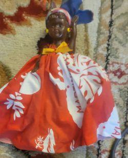 Vintage Martinique Ethnic Souvenir Doll Head Scarf