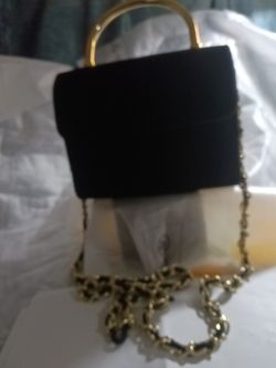 Black Velvet Crossbody Evening Purse Vintage