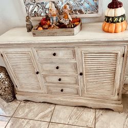 distressed farmhouse-style buffet/server cabinet with:
