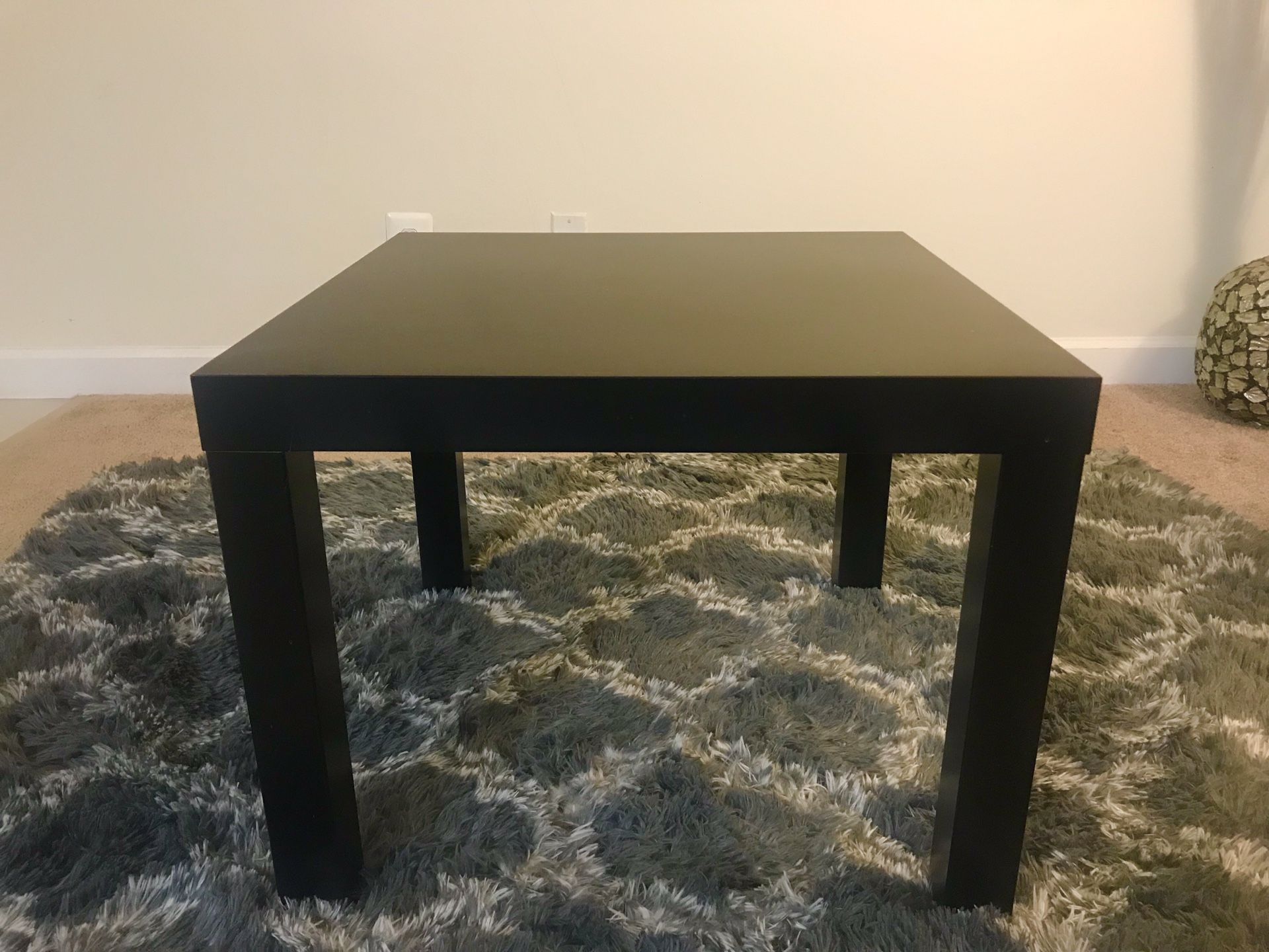 Side table, black, 22x22 "