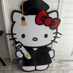 Wood Graduation Hello Kitty