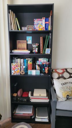 Tall black bookshelf new