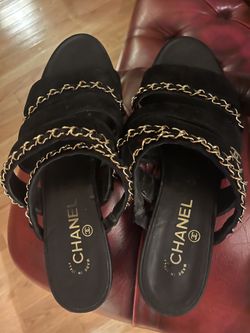 Chanel Suede Chain Mules   Size 40  Or 9 $500