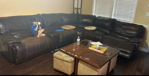 Free Leather Recliner Sectional
