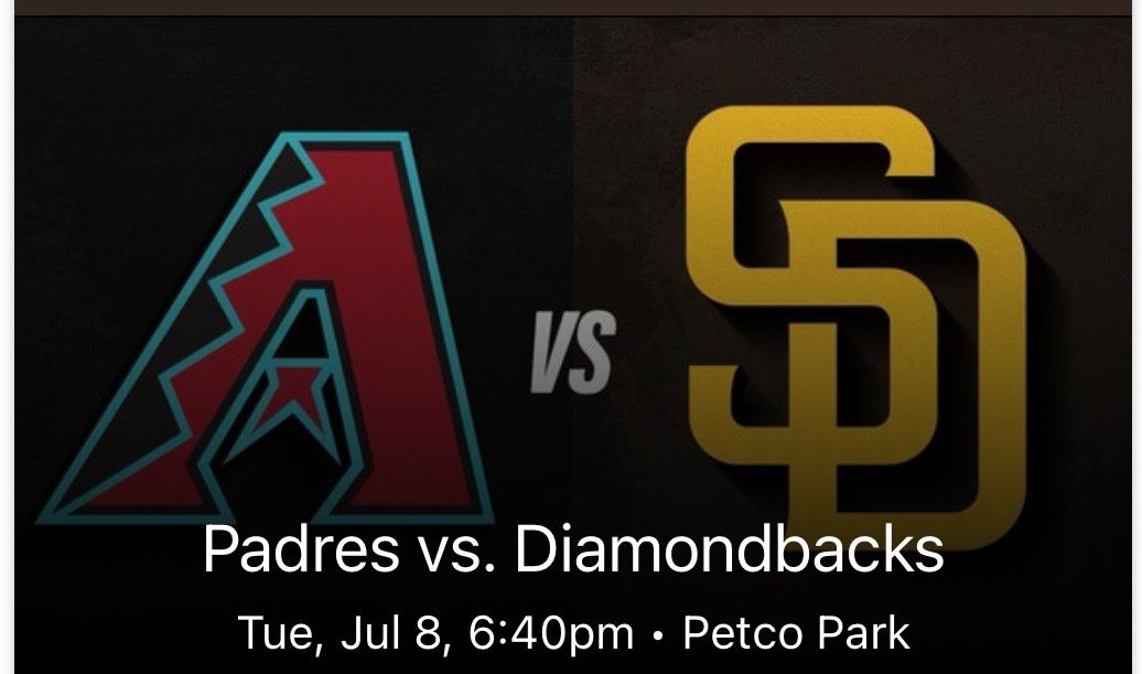 Padres Game Tuesday July 8th 6:40pm San Diego
