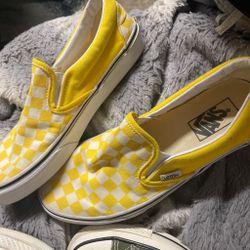 Vans Classic Slip-On Yellow Checkerboard Sneakers
