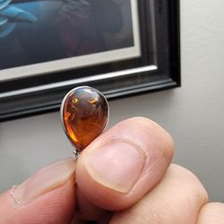 Vintage Amber and Silver 925 Pendant 